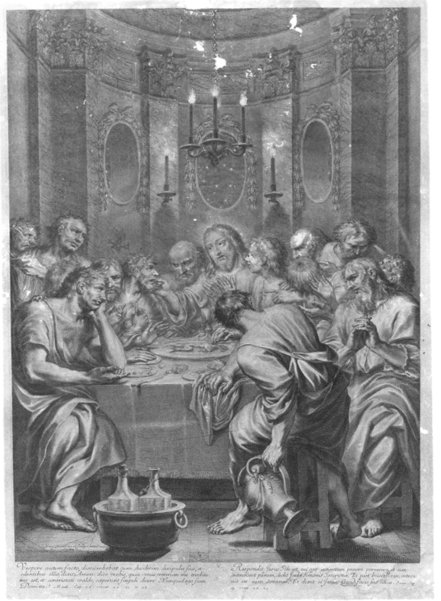 ultima cena (stampa, elemento d'insieme) di Huret Gregoire (sec. XVII)