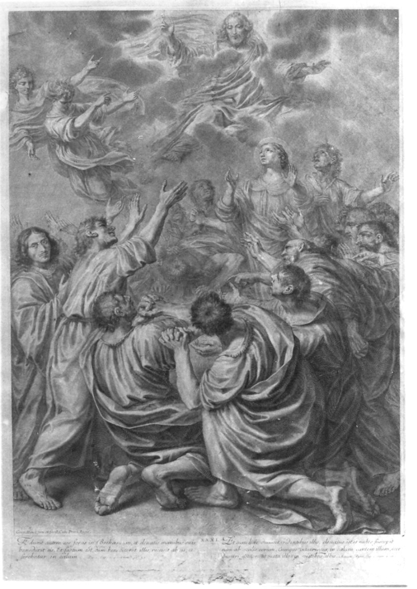 ascensione di Cristo (stampa, elemento d'insieme) di Huret Gregoire (sec. XVII)