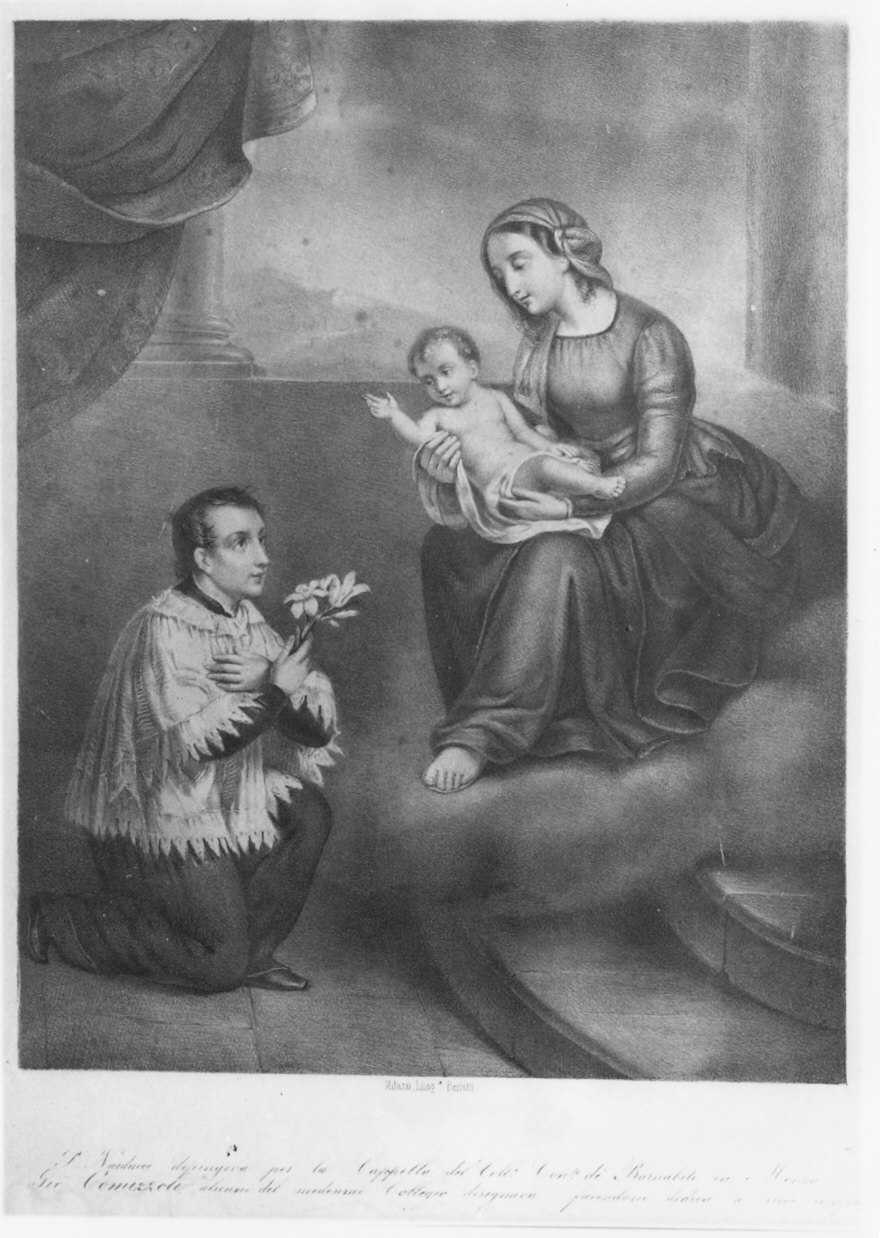 apparizione della Madonna a Sant'Antonio Maria Zaccaria (stampa) di Narducci Pietro, Camizzoli Giovanni (seconda metà sec. XIX)