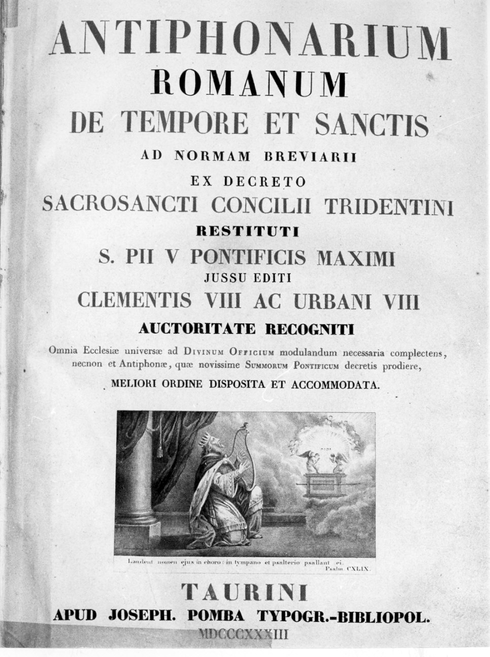 David suona l'arpa (stampa) di Pomba Giuseppe (sec. XIX)