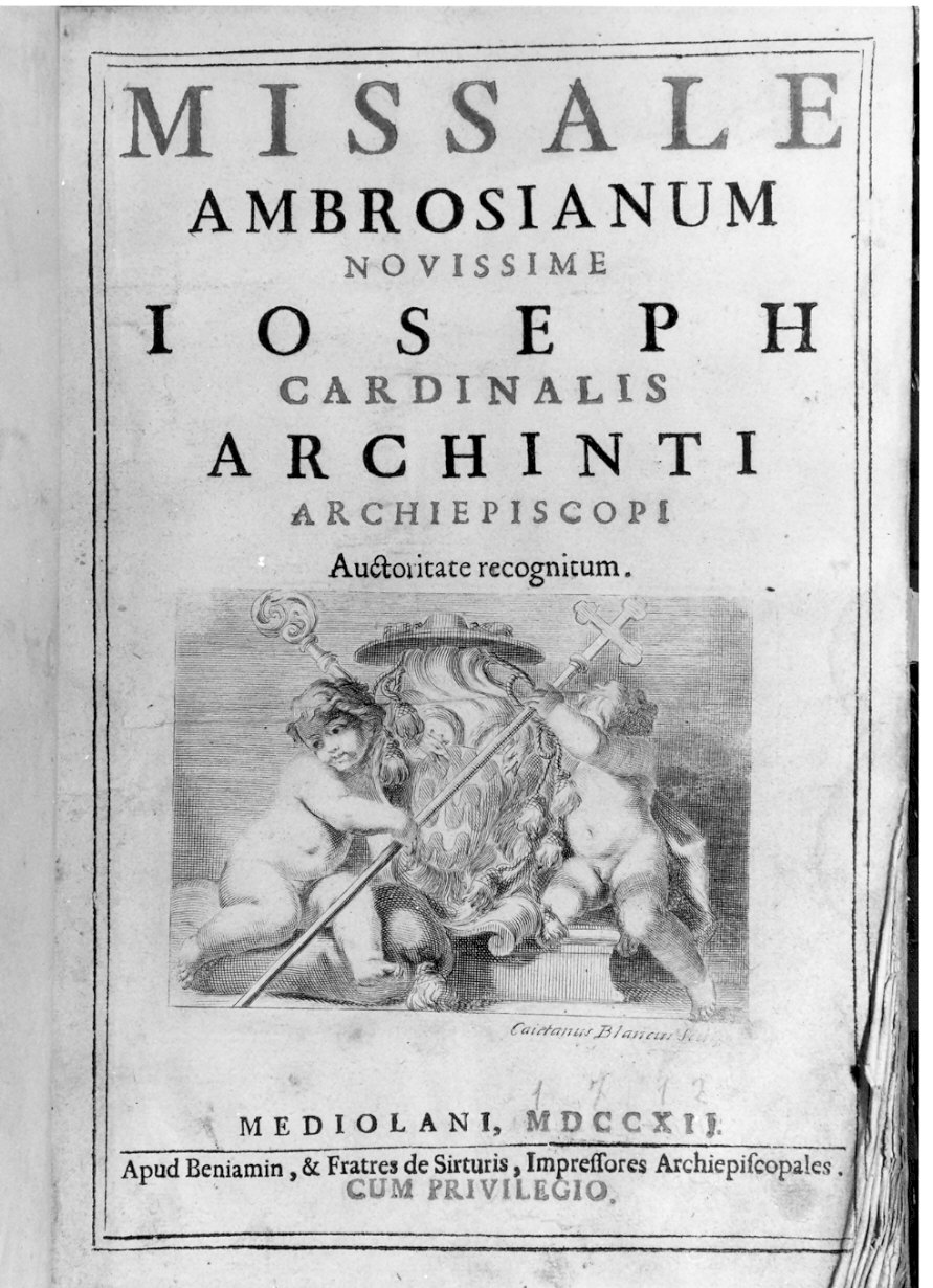 insegne episcopali (stampa) di Bianchi Gaetano (sec. XVIII)