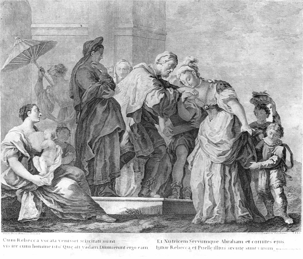 Rebecca riceve doni da Abramo (stampa) di Volpato Giovanni, Bortolozzi (sec. XVIII)