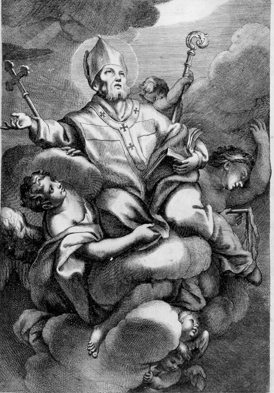 Sant'Ambrogio (stampa) di De Sirtori Giovanni Battista, Bianchi Gaetano (sec. XVIII)