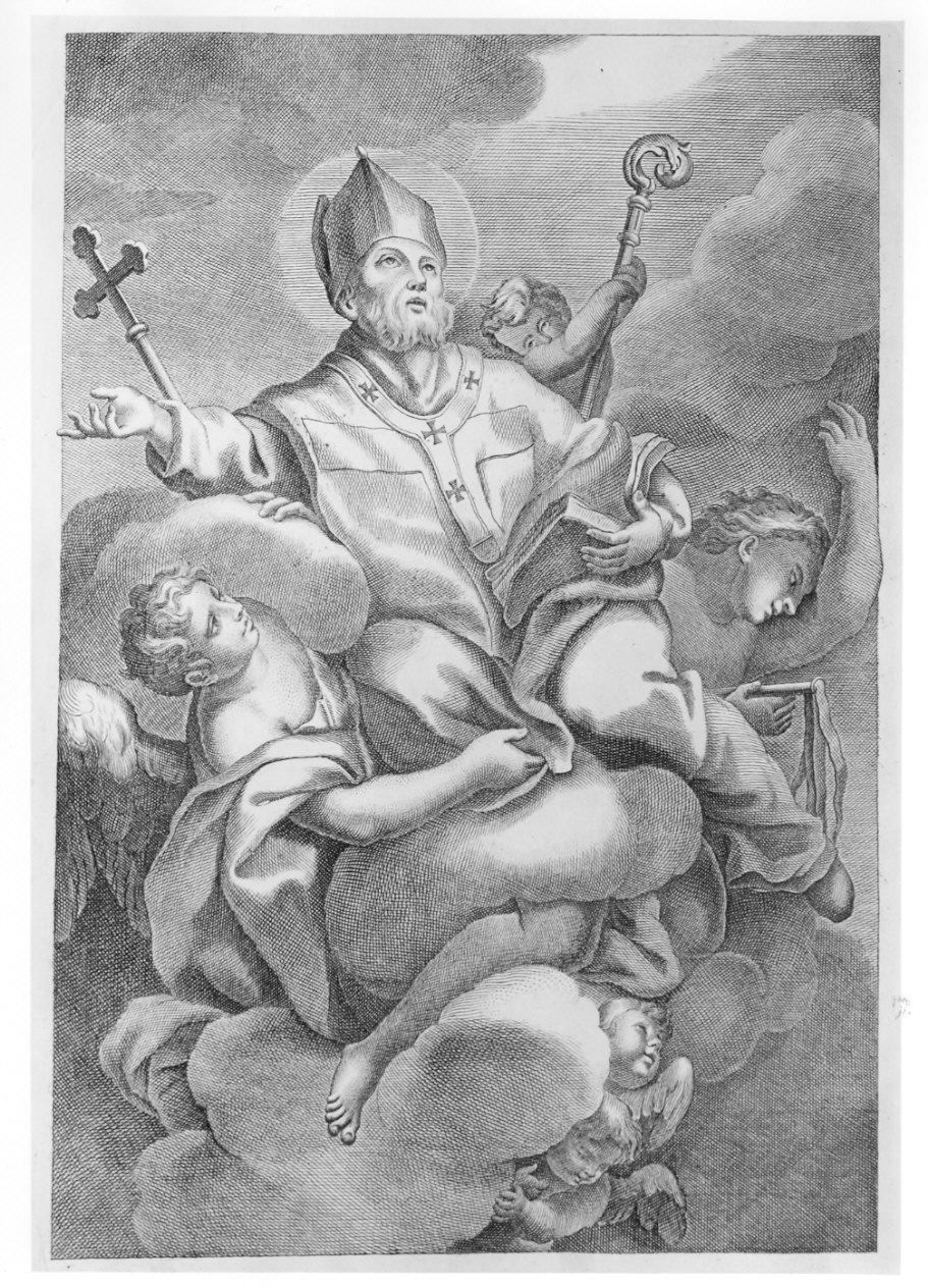 Sant'Ambrogio (stampa) di Gilardi Pietro (sec. XIX)