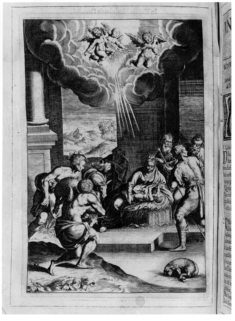 natività di Gesù (stampa) - ambito romano (?) (sec. XVII)