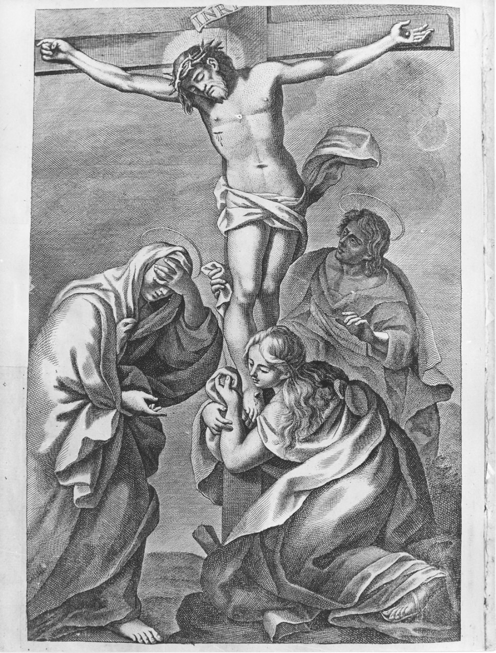 crocifissione di Cristo (stampa) di Agnelli Giacomo (sec. XIX)