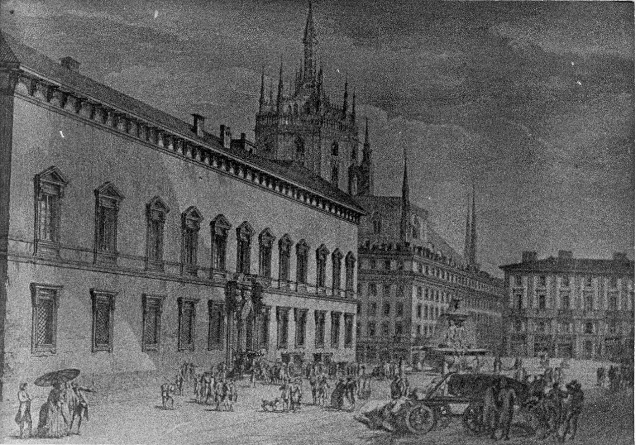 architettura: facciata del Palazzo di Tommaso Marino (stampa, serie) di Aspari Domenico (sec. XVIII, sec. XIX)