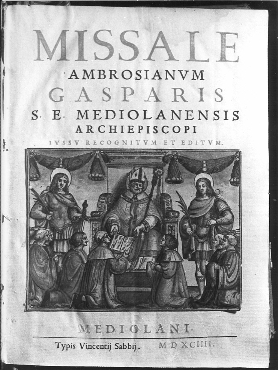 vescovo e Santi (stampa a colori, serie) di Sabba Vincenzo (sec. XVI)