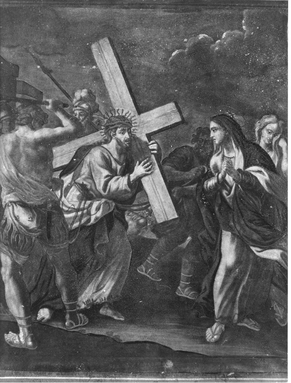 stazione IV: Gesù incontra la Madonna (stampa, elemento d'insieme) - ambito italiano (ultimo quarto sec. XIX)