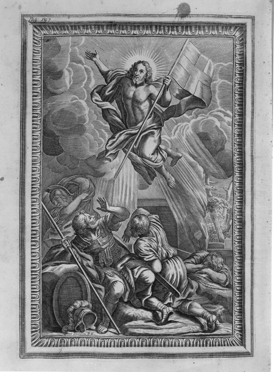 resurrezione di Cristo (stampa, elemento d'insieme) di Piccini Isabella (sec. XVIII)