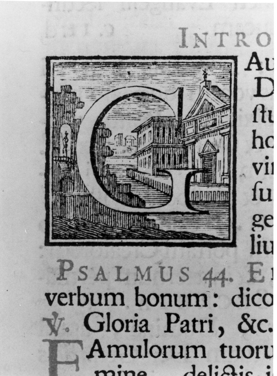 capolettera (stampa, elemento d'insieme) di Moine A. M, Rossi Andrea, Pitteri Marco Alvise (sec. XVIII)