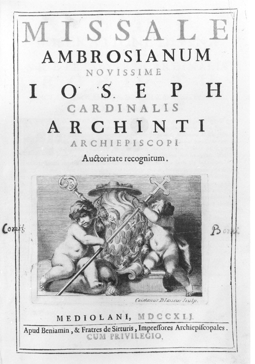 Messale (stampa, serie) di Bianchi Gaetano, Gilardi Pietro (sec. XVIII)