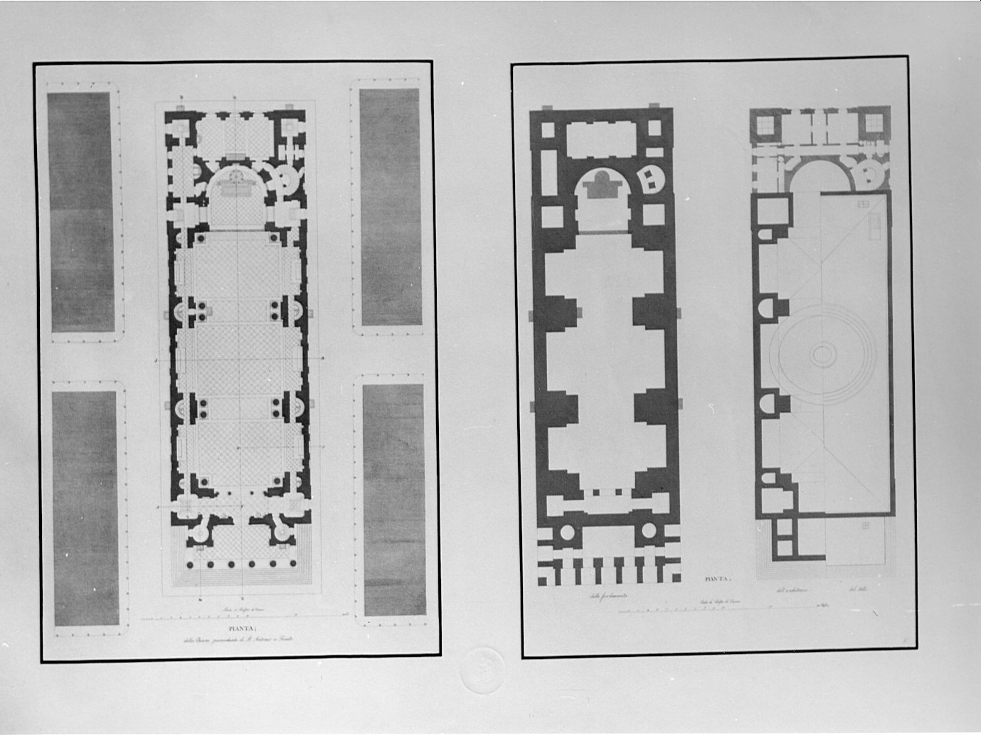 piante, architettura: progetto per chiesa di S. Antonio Nuovo a Trieste (stampa) di Nobile Pietro (sec. XIX)