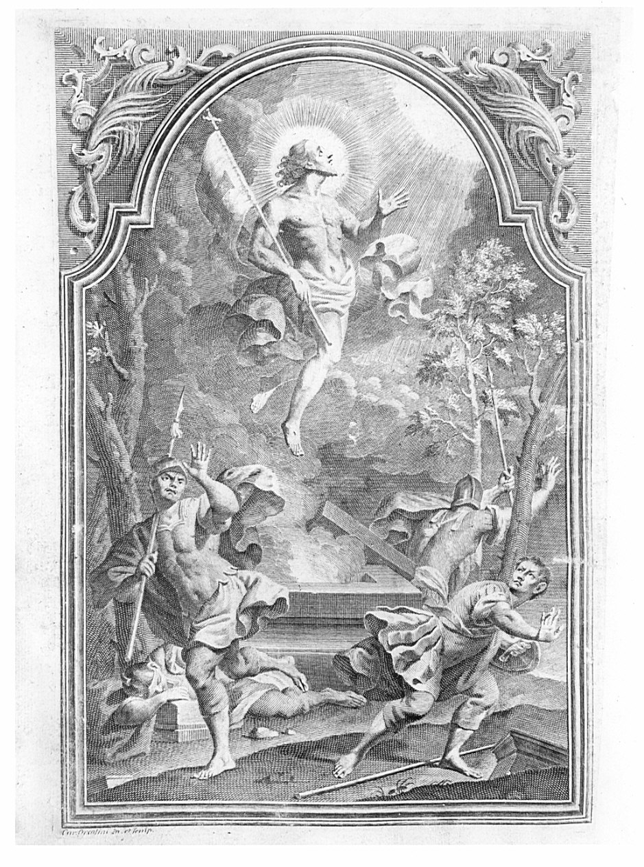 resurrezione di Cristo (stampa) di Orsolini Carlo (sec. XVIII)