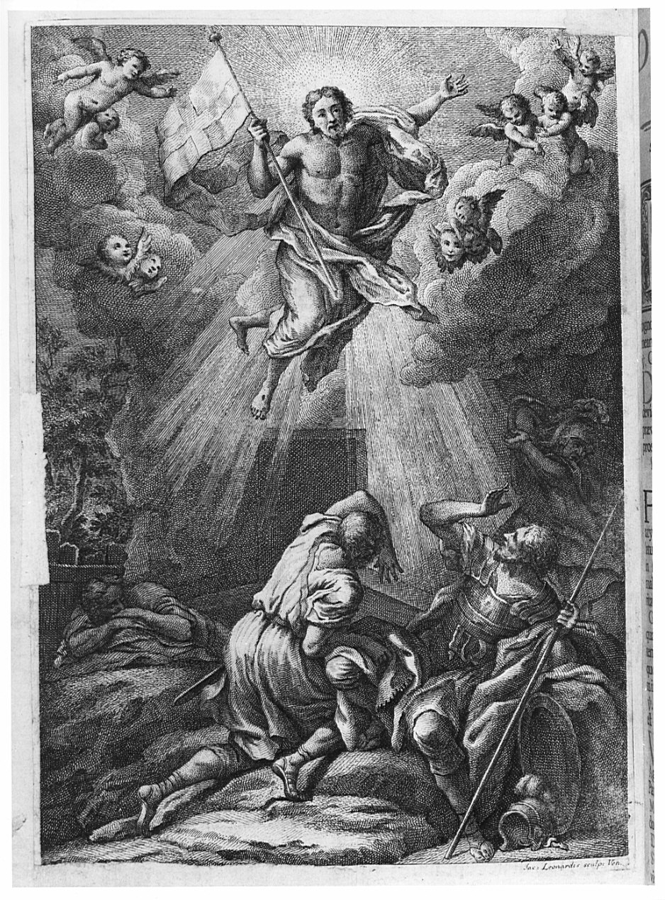 resurrezione di Cristo (stampa, elemento d'insieme) di Leonardis Giacomo (sec. XVIII)