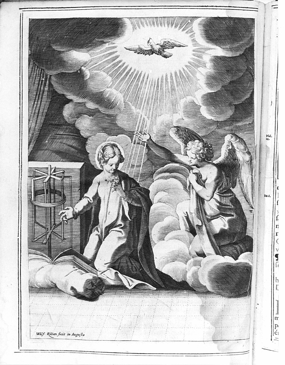 Annunciazione (stampa, elemento d'insieme) di Kilian Wolfgang (sec. XVII)
