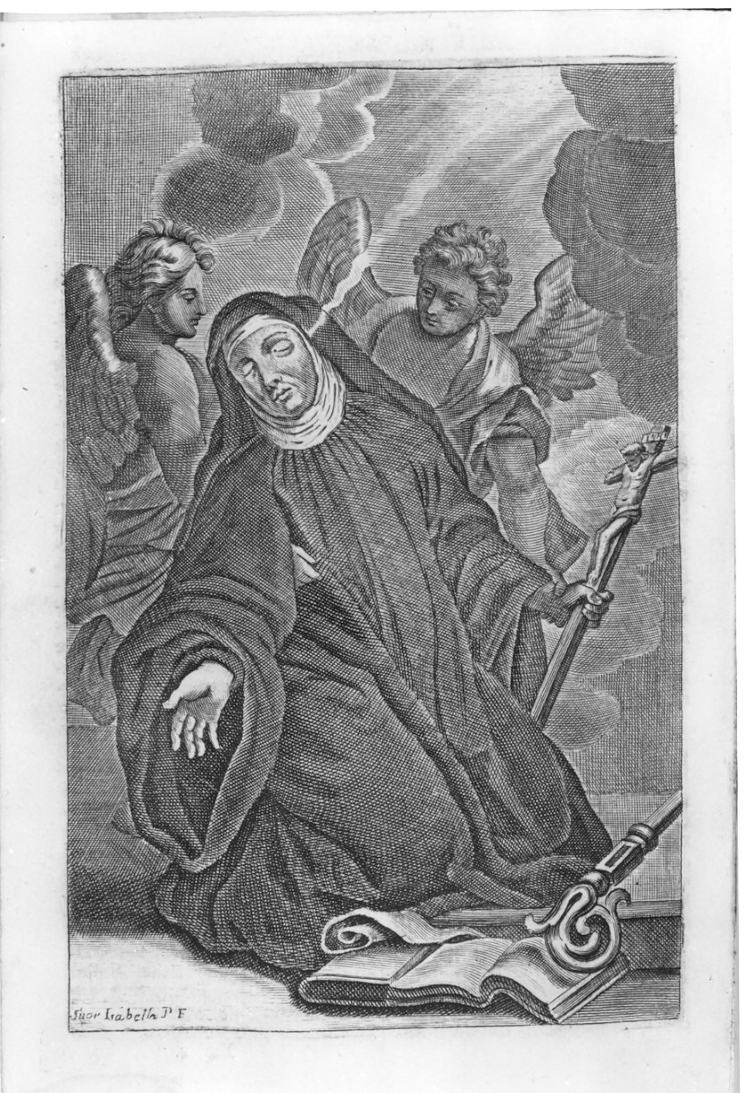 Santa Scolastica in estasi (stampa, elemento d'insieme) di Piccini Isabella (sec. XVIII)