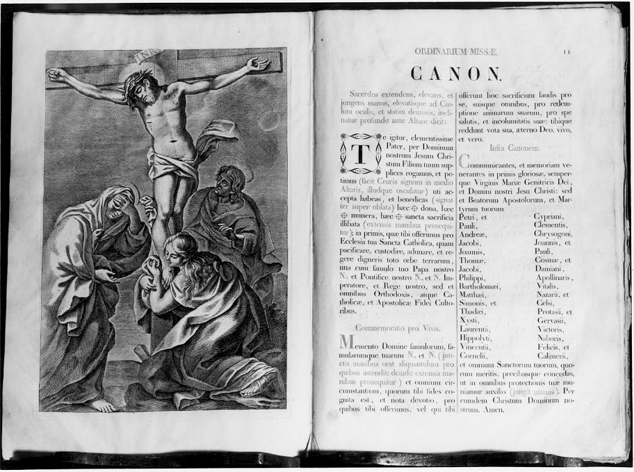 Cristo crocifisso con la Madonna, Santa Maria Maddalena e San Giovanni evangelista (stampa) di Bianchi G, Gilardi P (sec. XIX)