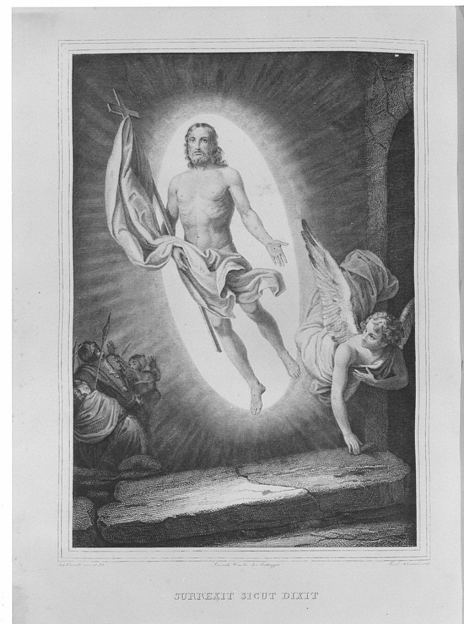 resurrezione di Cristo (stampa) di Busato P, Silvani Ferdinando (sec. XIX)