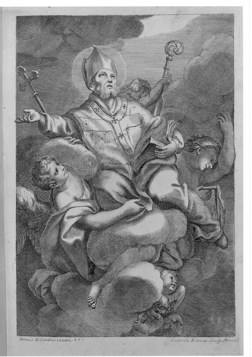 gloria di Sant'Ambrogio (stampa) di Gilardi Pietro, Bianchi Gaetano (sec. XVIII)