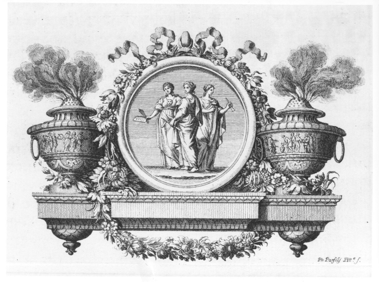 cartiglio (stampa, serie) di Panfili Pio, Zanotti Cavazzoni Giampietro (sec. XVIII)