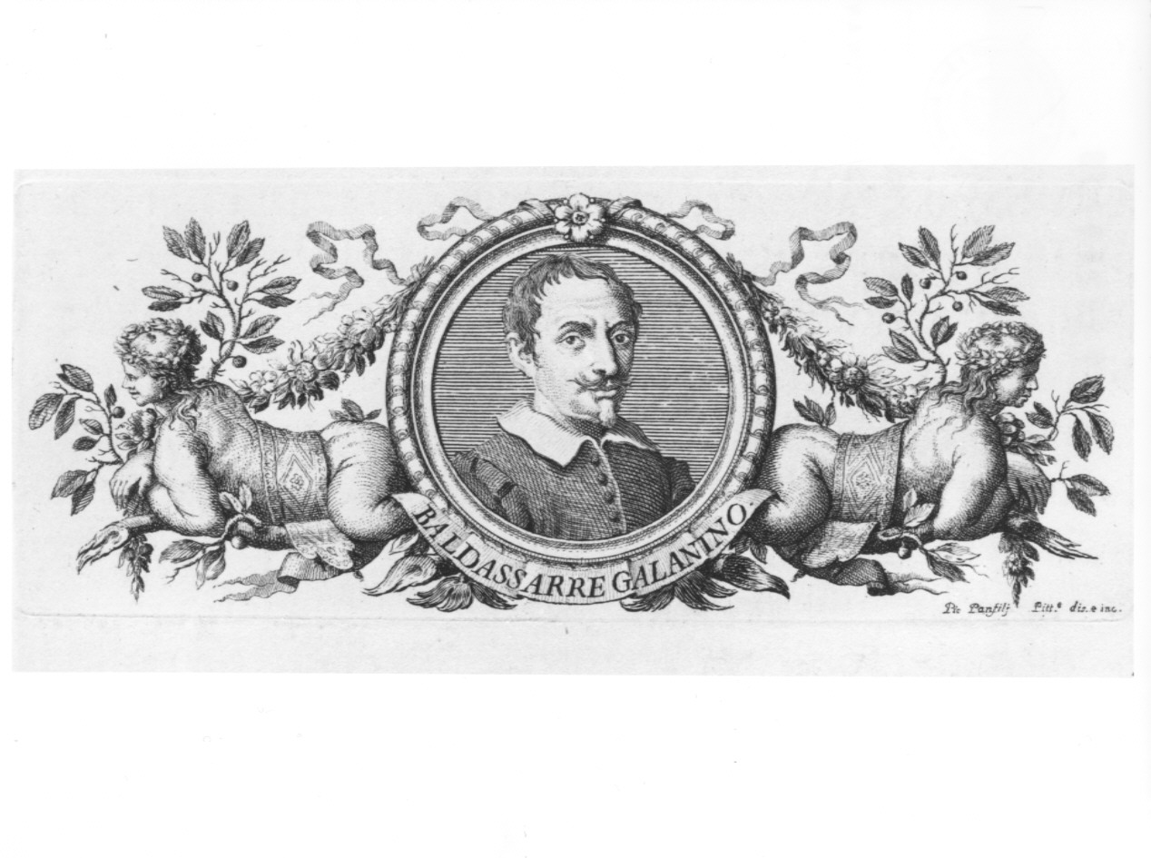 Ritratto di Baldassarre Galanino, ritratto d'uomo (stampa, serie) di Panfili Pio, Zanotti Cavazzoni Giampietro (sec. XVIII)