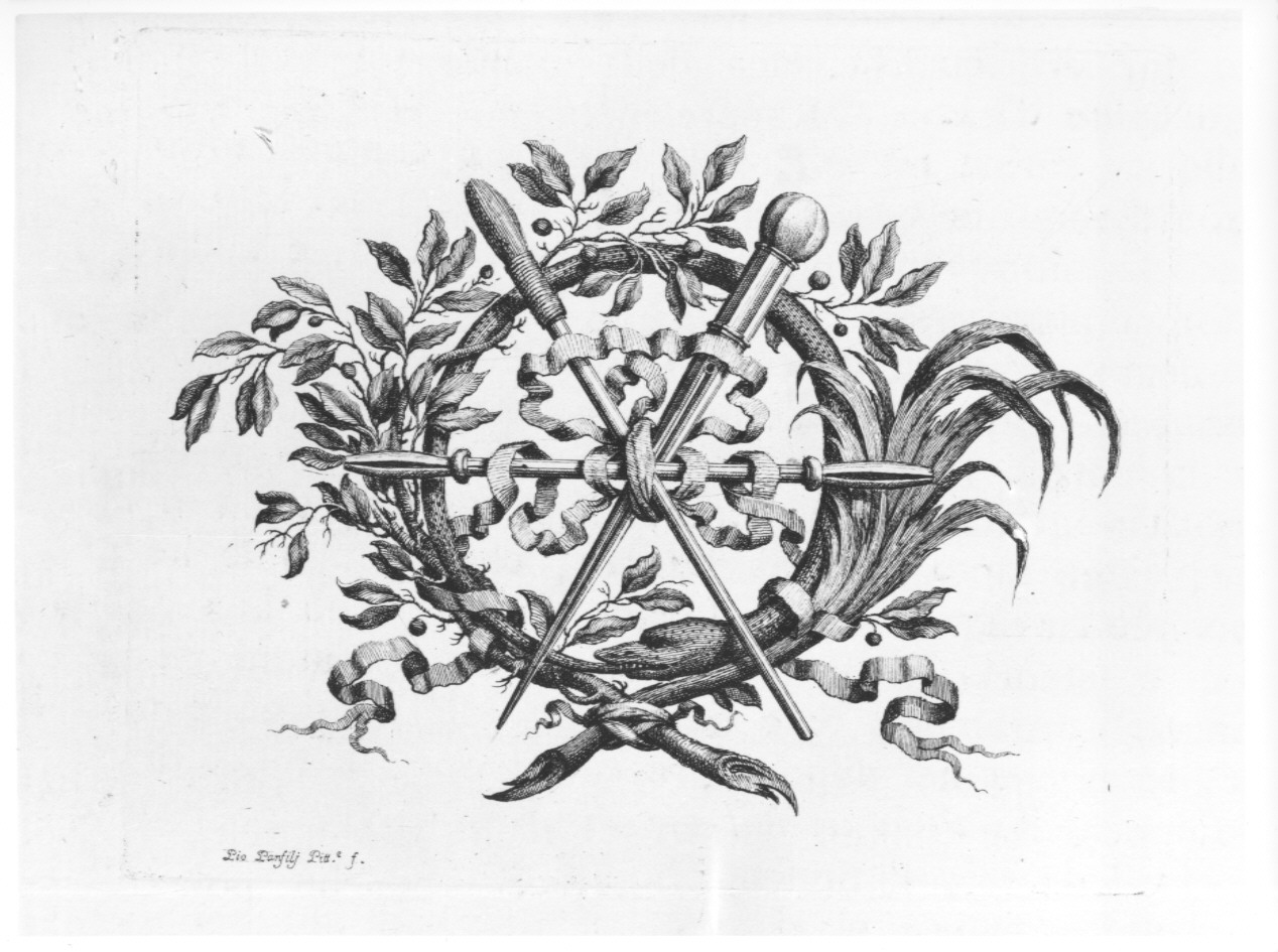 cartiglio (stampa, serie) di Panfili Pio, Zanotti Cavazzoni Giampietro (sec. XVIII)