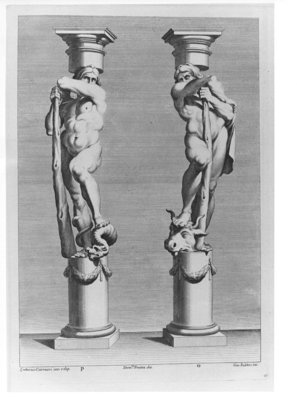 telamoni (stampa, serie) di Fabbri Giovanni, Fratta Domenico Maria, Carracci Ludovico (sec. XVIII)