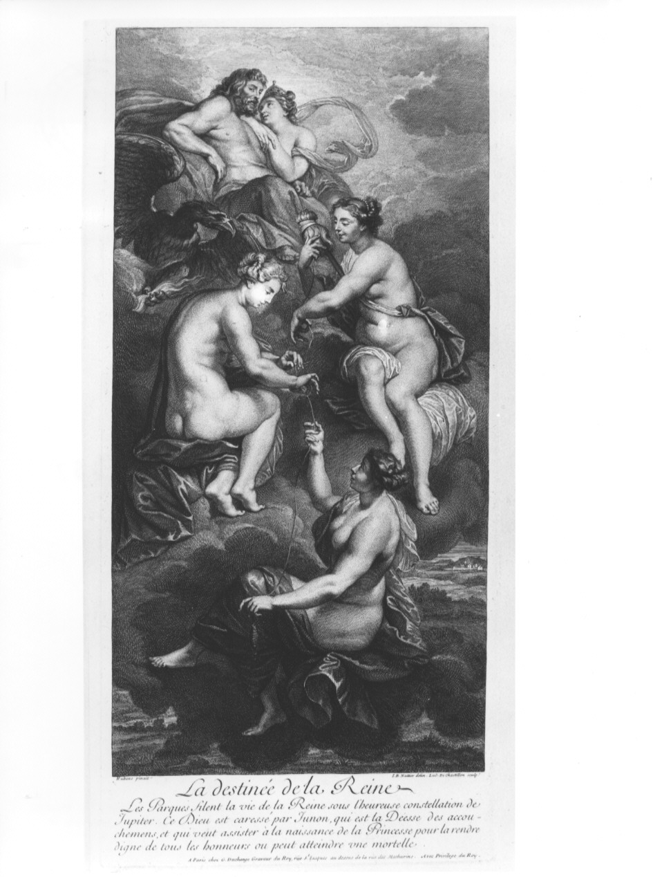 La destineè de la Reine, episodi della vita di Maria De Medici (stampa, serie) di De Chatillon Louis, Nattier Jean-Baptiste, Rubens Pieter Paul (sec. XVIII)