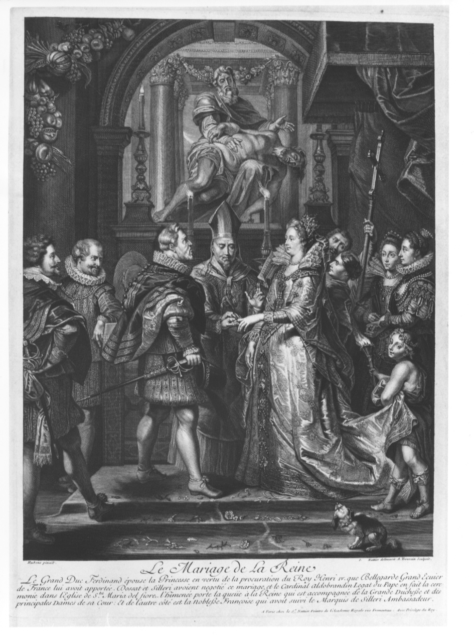 La Mariage de La Reine, episodi della vita di Maria De Medici (stampa, serie) di Trouvain Antoine, Nattier Jean-Marc, Rubens Pieter Paul (sec. XVIII)