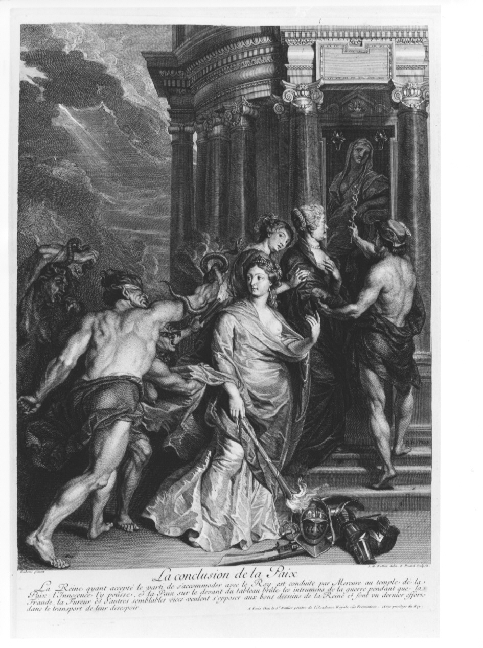 La conclusion de la Paix, episodi della vita di Maria De Medici (stampa, serie) di Picart Bernard, Nattier Jean-Marc, Rubens Pieter Paul (sec. XVIII)