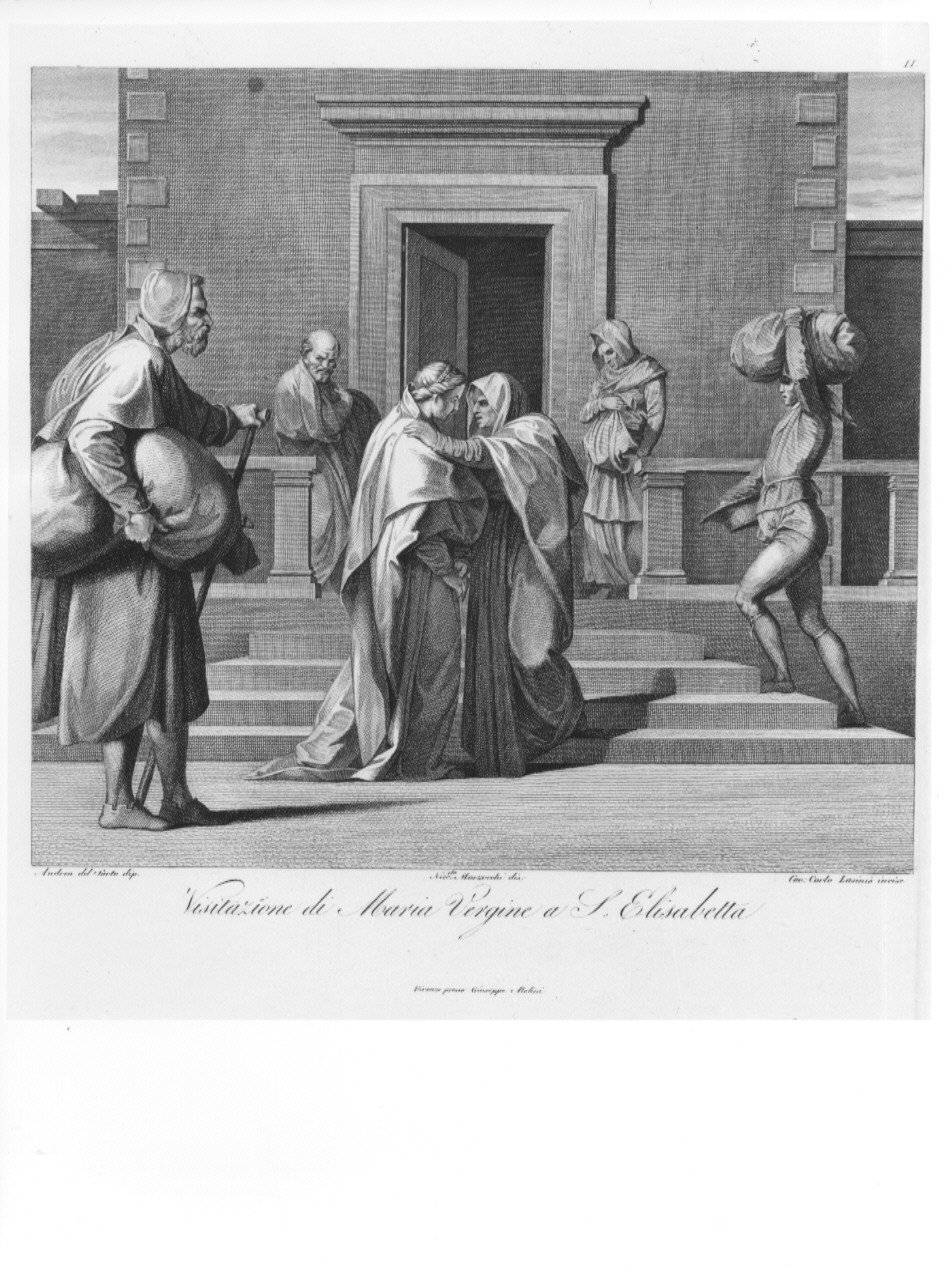 Visitazione di Maria Vergine a S. Elisabetta, Visitazione (stampa, serie) di Lasinio Carlo, Marzocchi Niccolò, Andrea d'Agnolo detto Andrea del Sarto (sec. XIX)