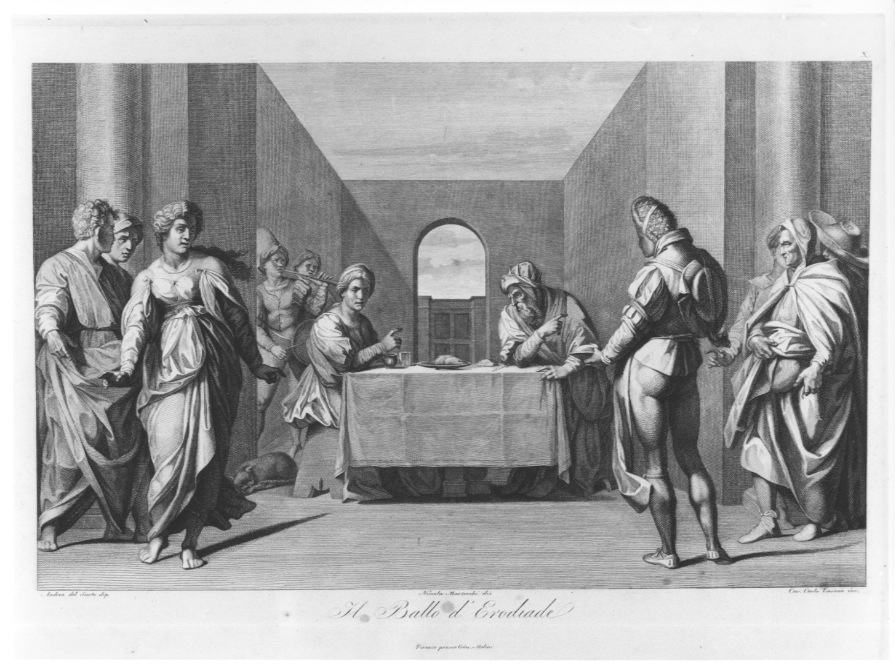 Il Ballo d'Erodiade, danza di Salomè (stampa, serie) di Lasinio Carlo, Marzocchi Niccolò, Andrea d'Agnolo detto Andrea del Sarto (sec. XIX)