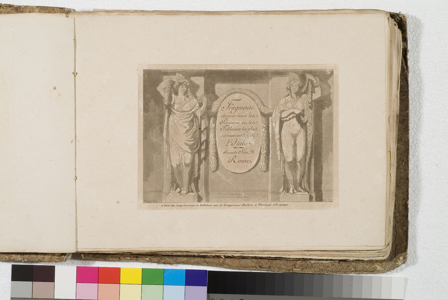 fregio con figure femminili (stampa smarginata) di De Saint-Non Richard Jean Claude, Robert Hubert, Zampieri Domenico detto Domenichino (sec. XVIII)