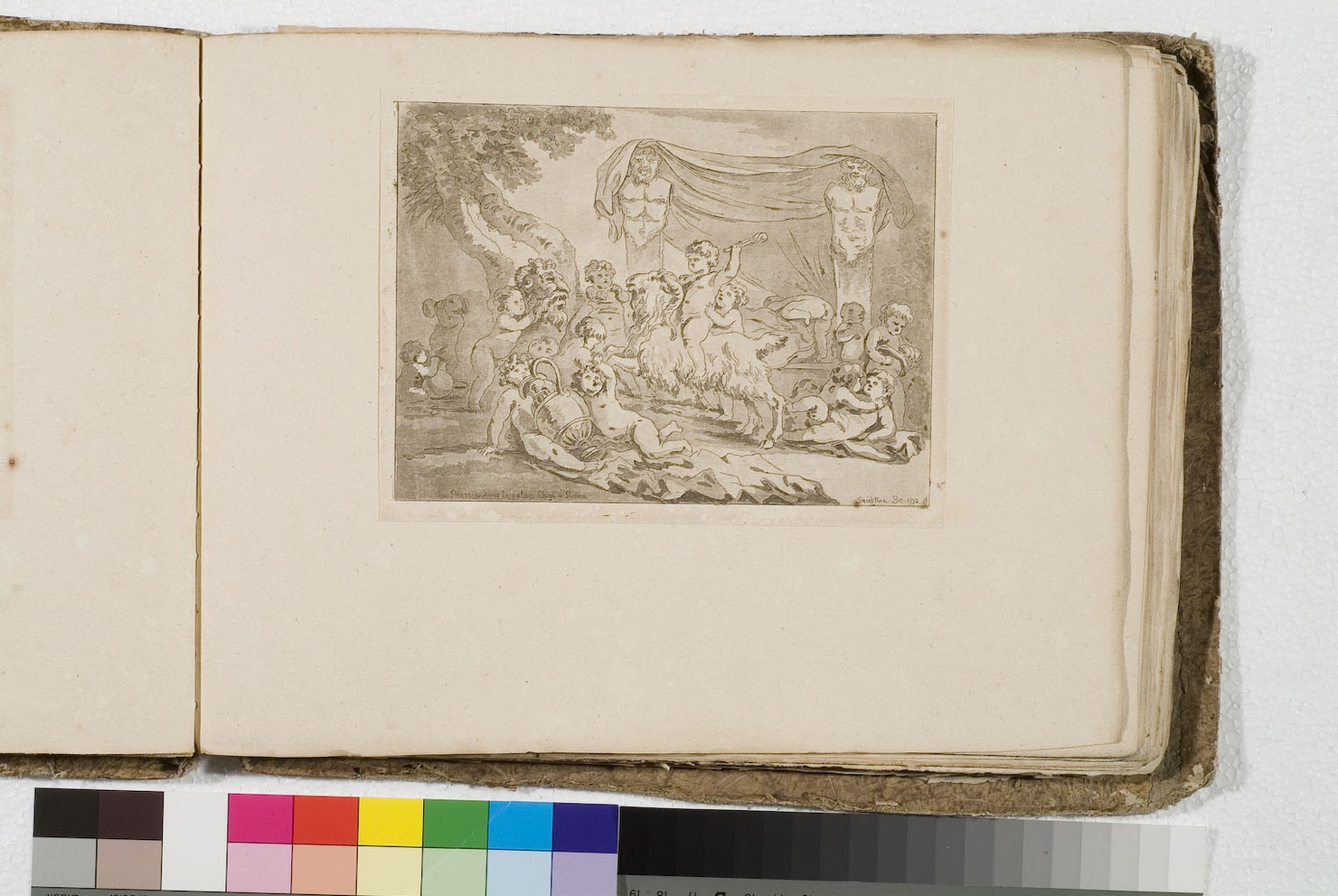 baccanale di putti (stampa tagliata) di Fragonard Jean Honoré, De Saint-Non Richard Jean Claude, Poussin Nicolas (sec. XVIII)
