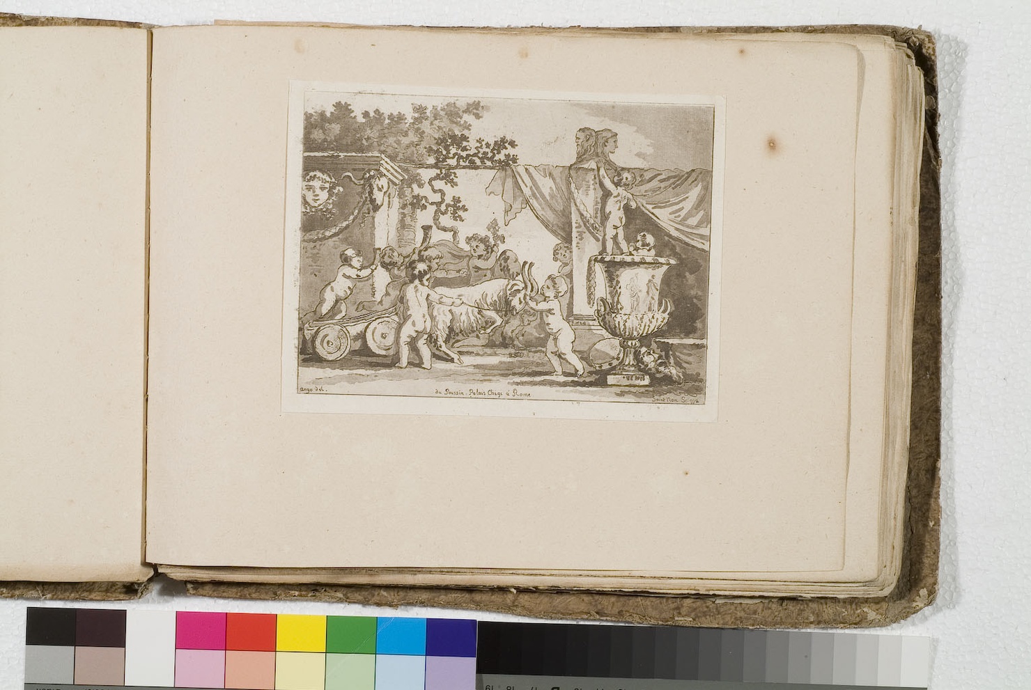 baccanale di putti (stampa tagliata) di Fragonard Jean Honoré, De Saint-Non Richard Jean Claude, Poussin Nicolas (sec. XVIII)