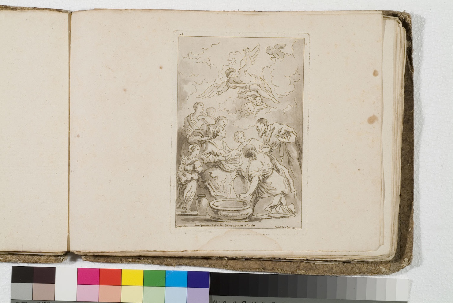 nascita di Maria Vergine (stampa) di Fragonard Jean Honoré, De Saint-Non Richard Jean Claude, Giordano Luca (sec. XVIII)