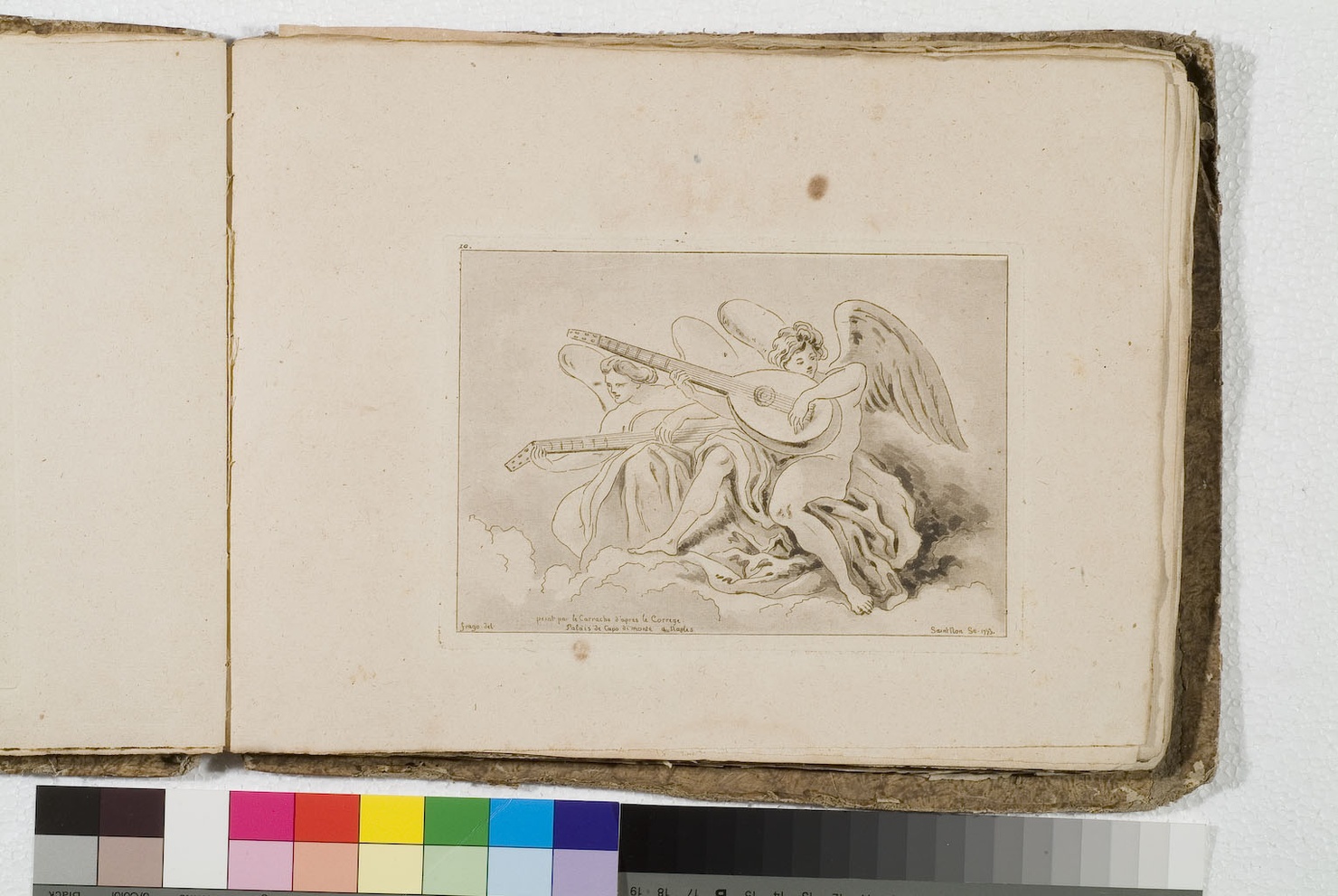 angeli musici (stampa) di Fragonard Jean Honoré, De Saint-Non Richard Jean Claude, Allegri Antonio detto Correggio (sec. XVIII)