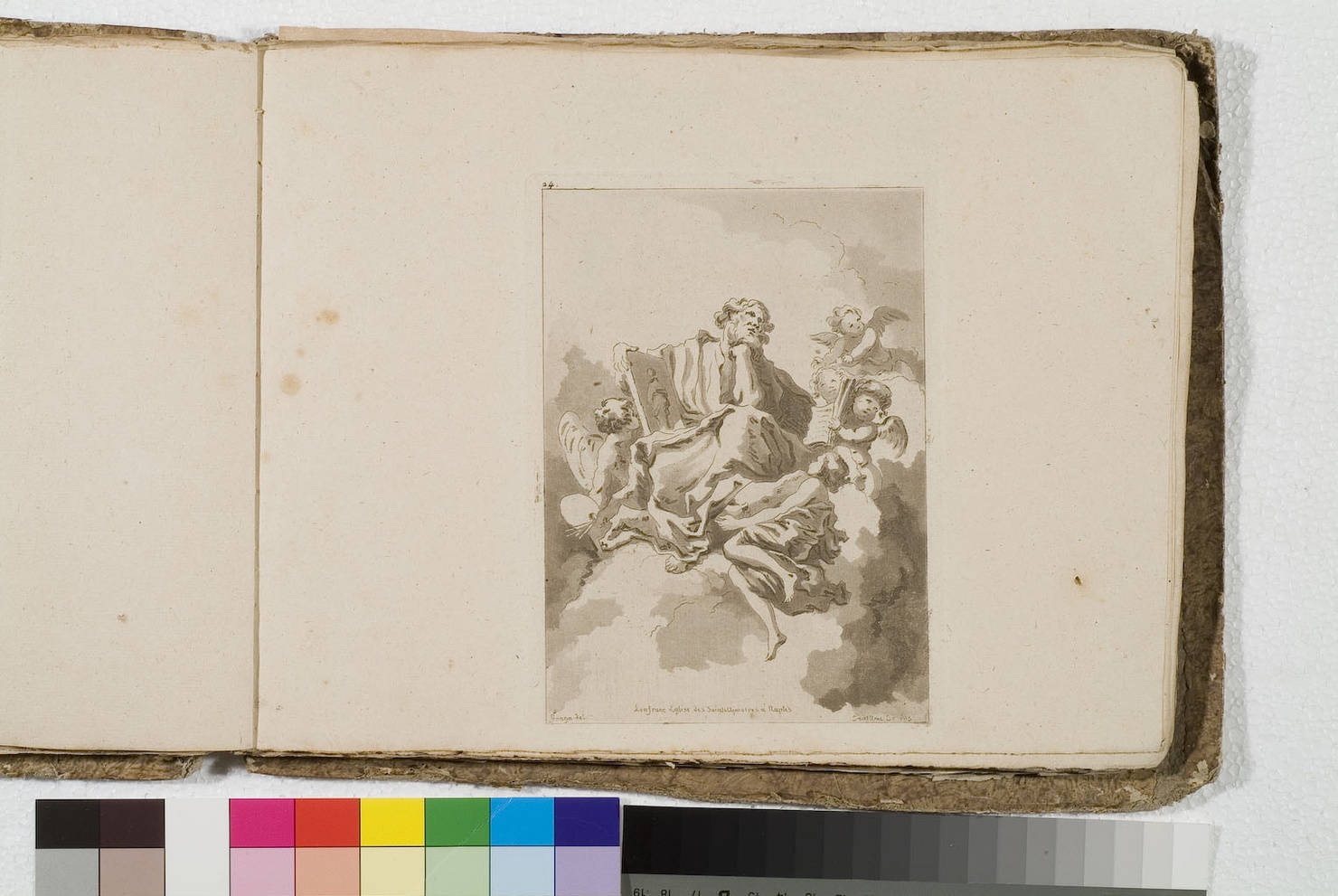 San Luca evangelista (stampa) di Fragonard Jean Honoré, De Saint-Non Richard Jean Claude, Lanfranco Giovanni (sec. XVIII)