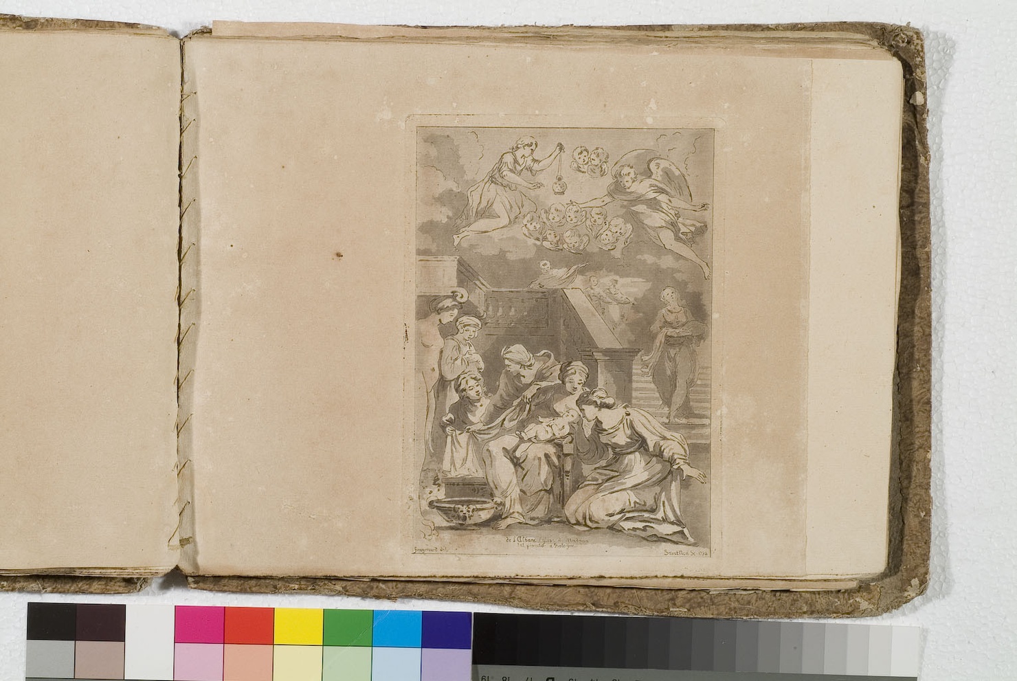 nascita di Maria Vergine (stampa) di Fragonard Jean Honoré, De Saint-Non Richard Jean Claude, Albani Francesco (sec. XVIII)
