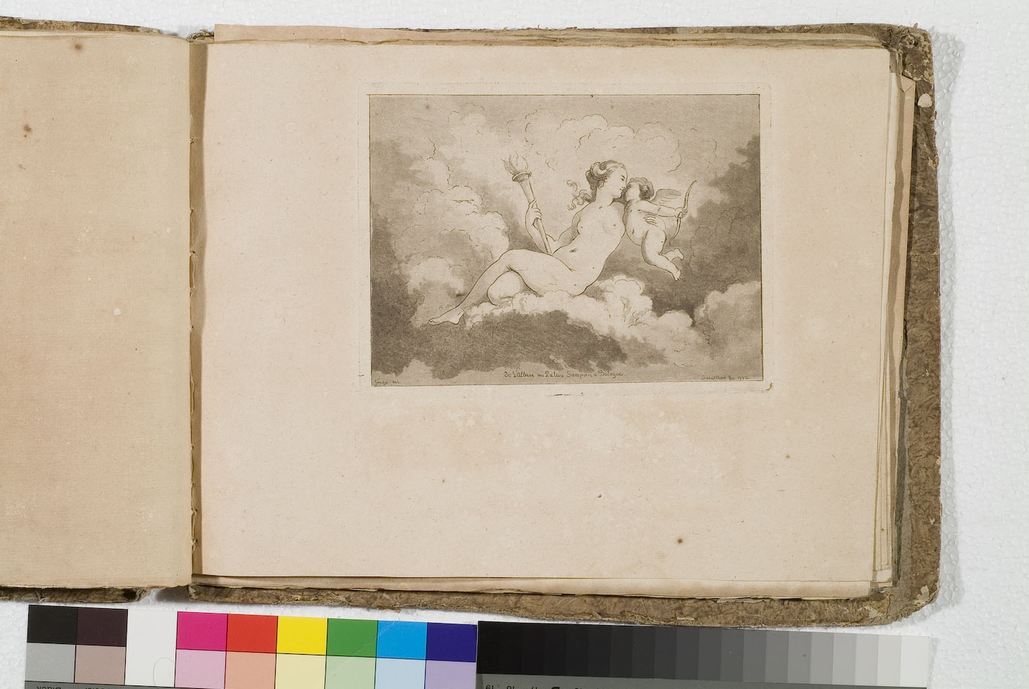 Venere e Cupido (stampa) di Fragonard Jean Honoré, De Saint-Non Richard Jean Claude, Albani Francesco (sec. XVIII)