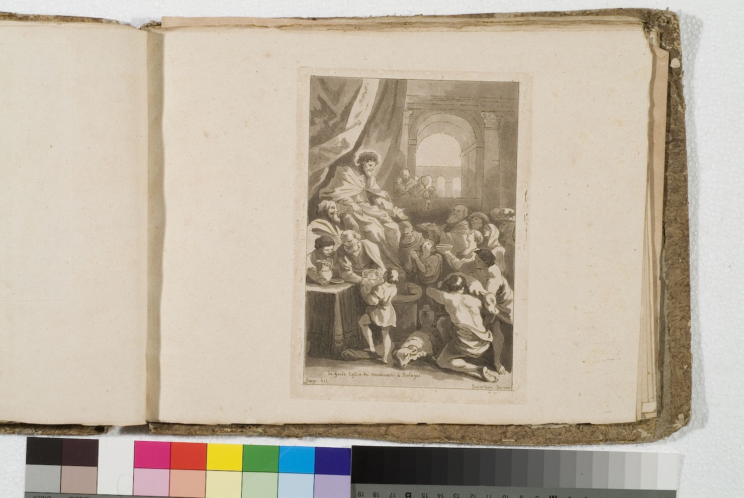 La pietà e i protettori di Bologna (stampa) di Fragonard Jean Honoré, De Saint-Non Richard Jean Claude, Barbieri Giovan Francesco detto Guercino (sec. XVIII)