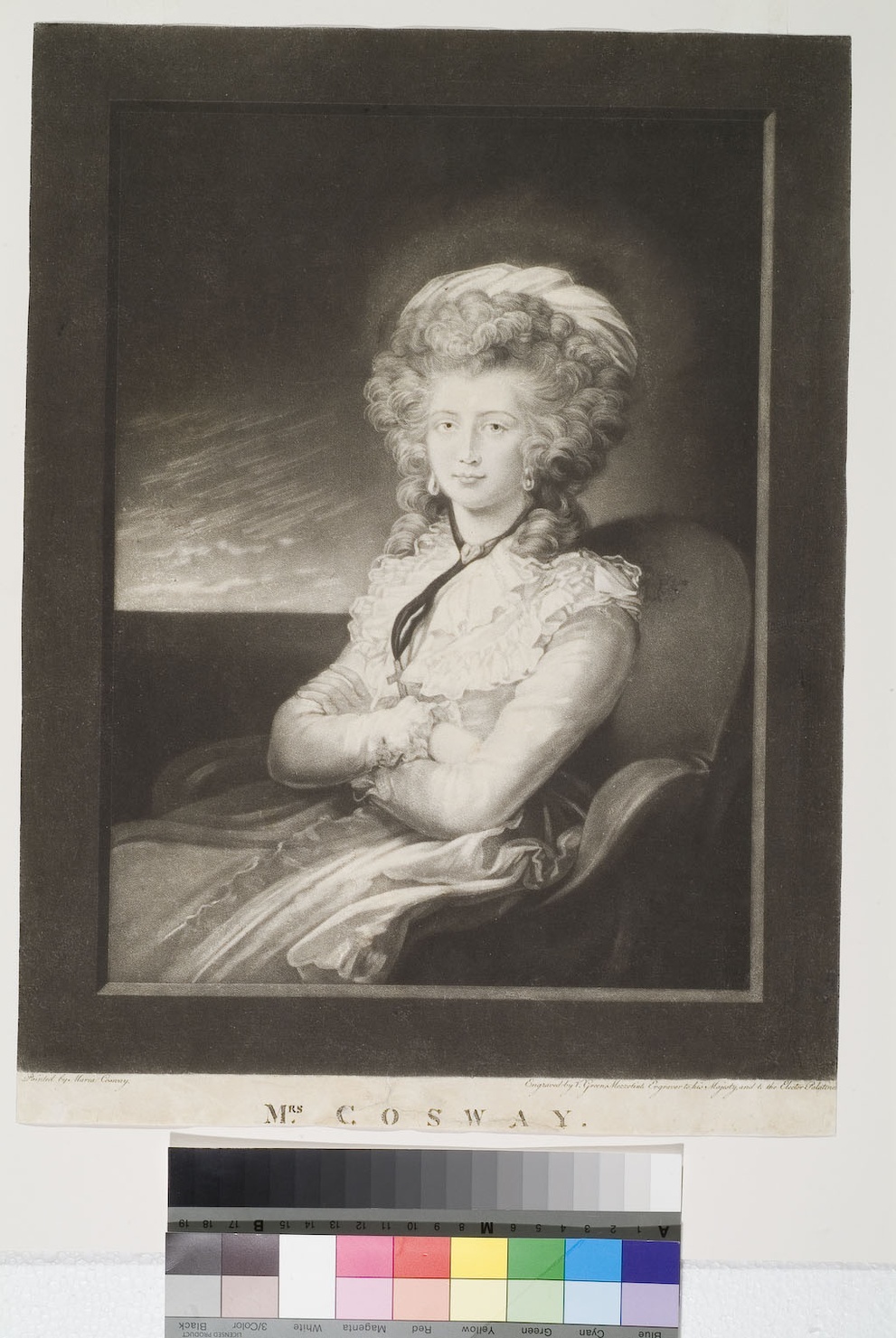ritratto di Maria Cosway (stampa smarginata) di Green Valentine, Cosway Hadfield Maria (sec. XIX)