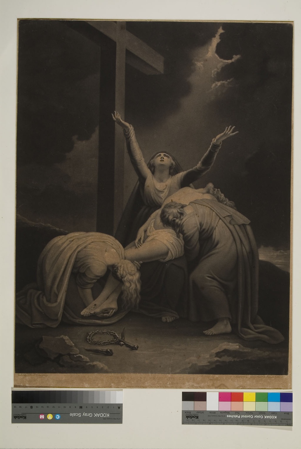 deposizione di Cristo dalla croce (stampa tagliata) di Green Valentine, Cosway Hadfield Maria (sec. XIX)
