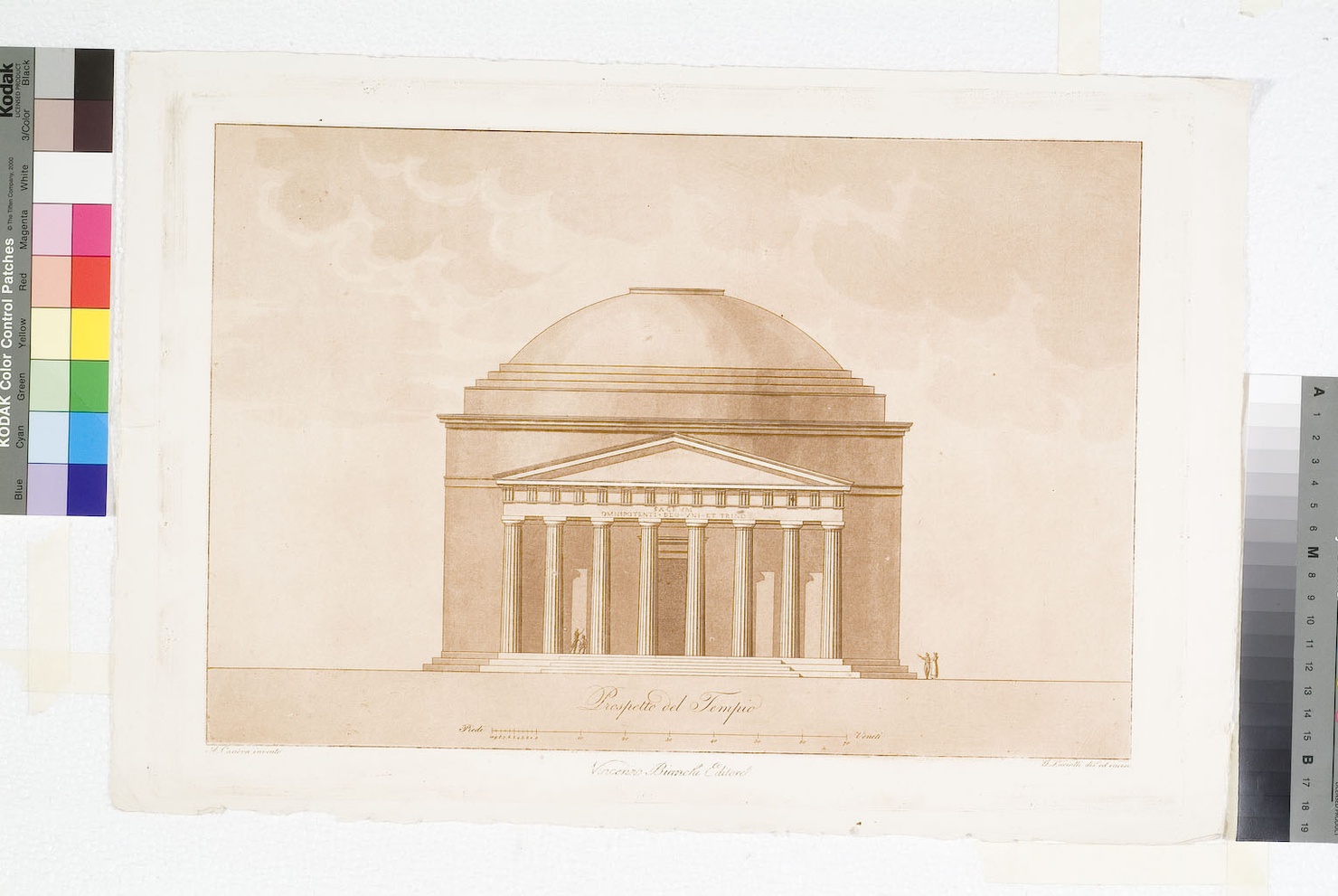 prospetto del tempio di Possagno (stampa) di Luciolli G, Canova Antonio (sec. XIX)