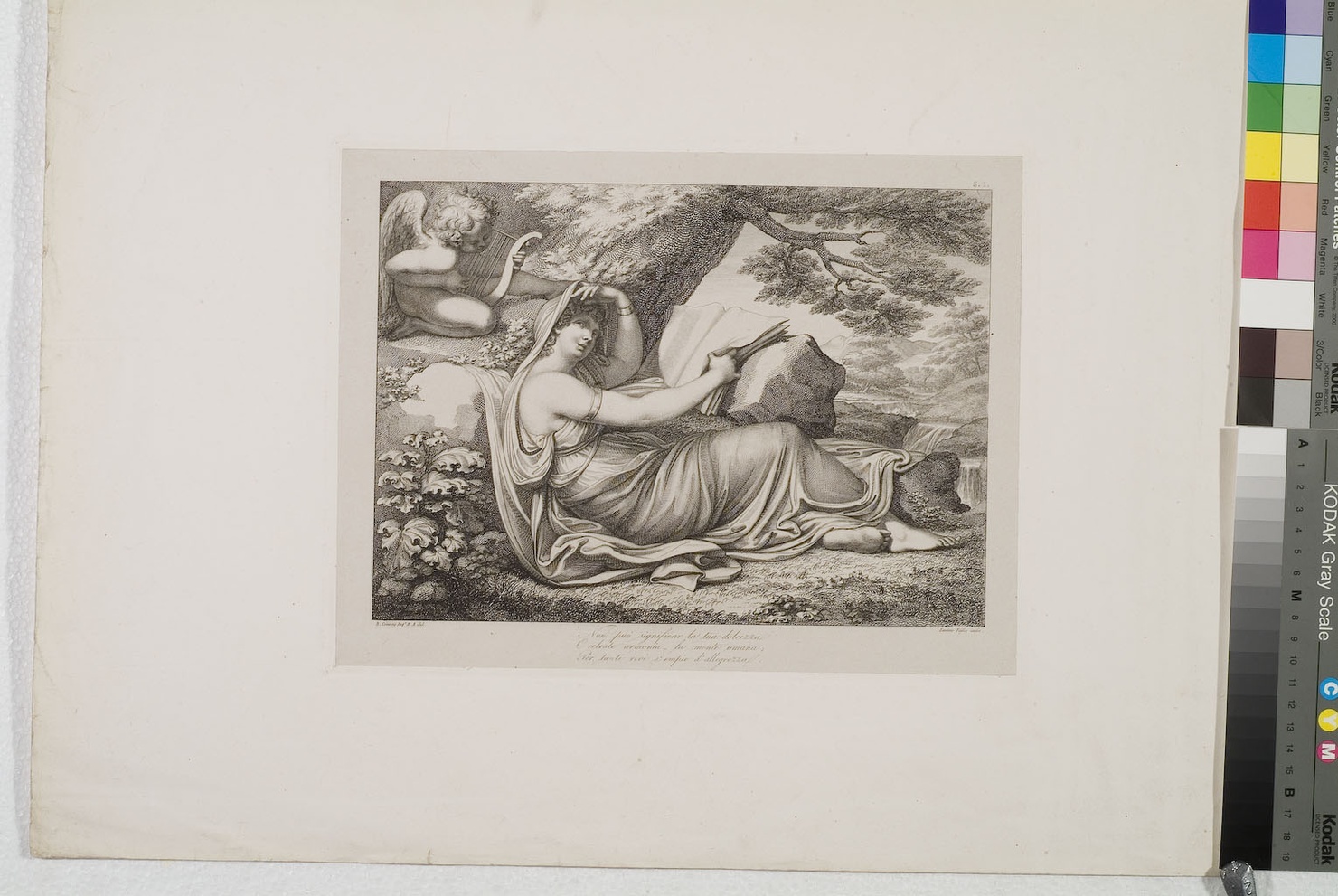 ninfa con putto (stampa) di Cosway Richard, Lasinio Giovanni Paolo (sec. XIX)