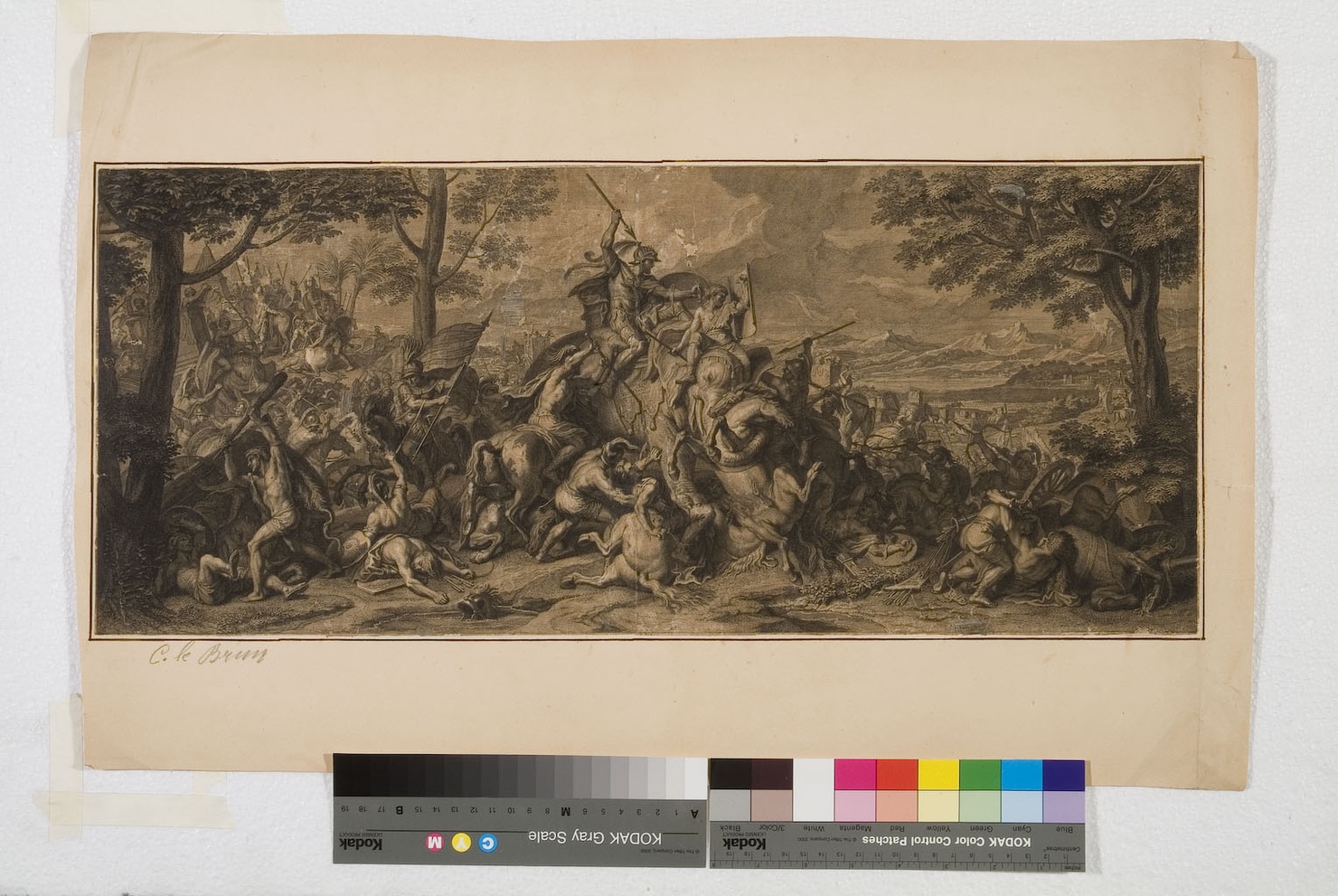 Annibale valica le Alpi (stampa) di Le Brun Charles (primo quarto sec. XIX)
