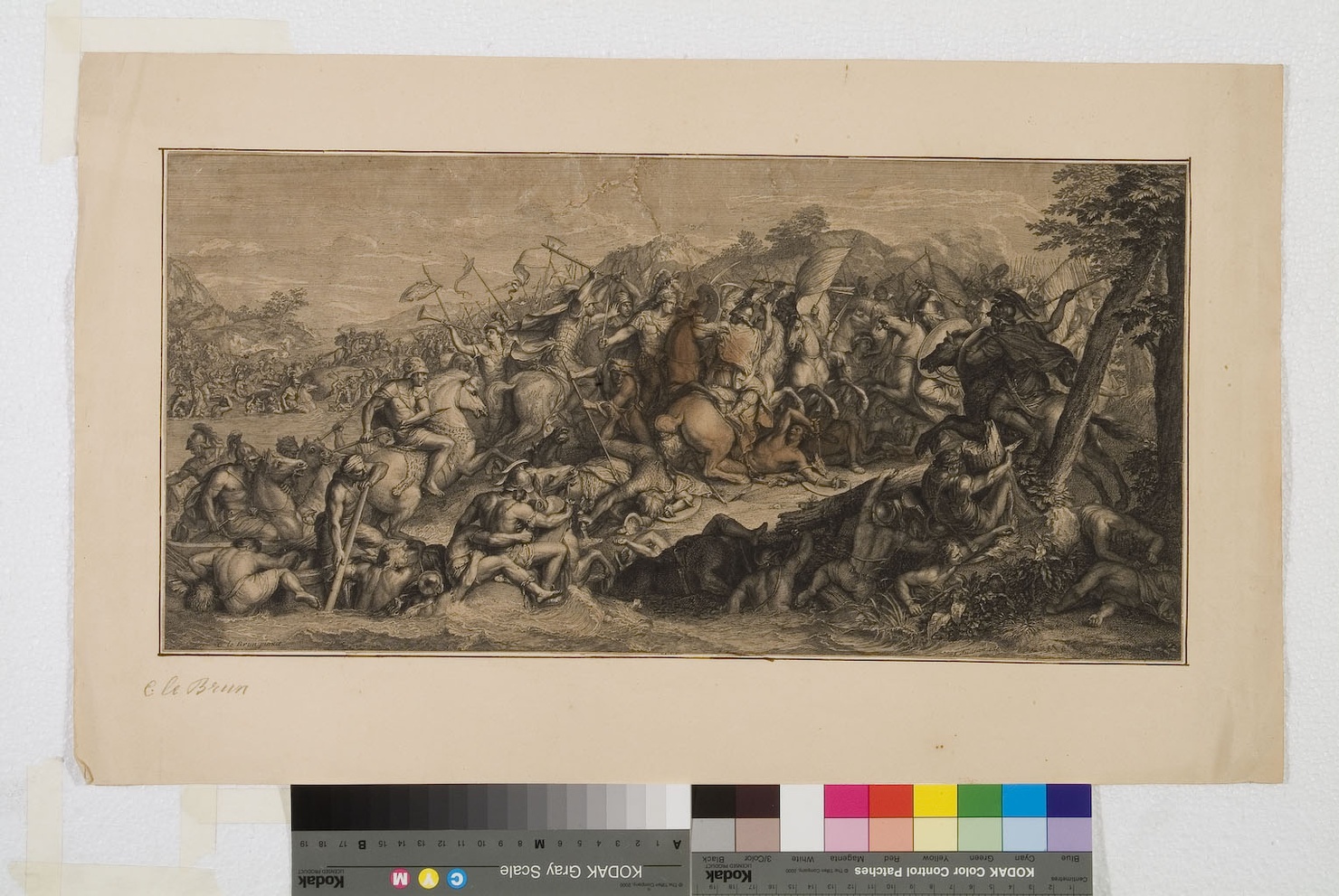 battaglia tra i romani e i cartaginesi (stampa) di Le Brun Charles - ambito italiano (primo quarto sec. XIX)