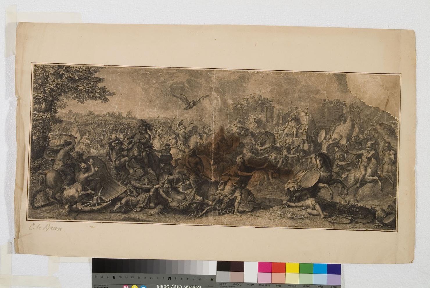 battaglia tra i romani e i cartaginesi (stampa) di Le Brun Charles - ambito italiano (primo quarto sec. XIX)