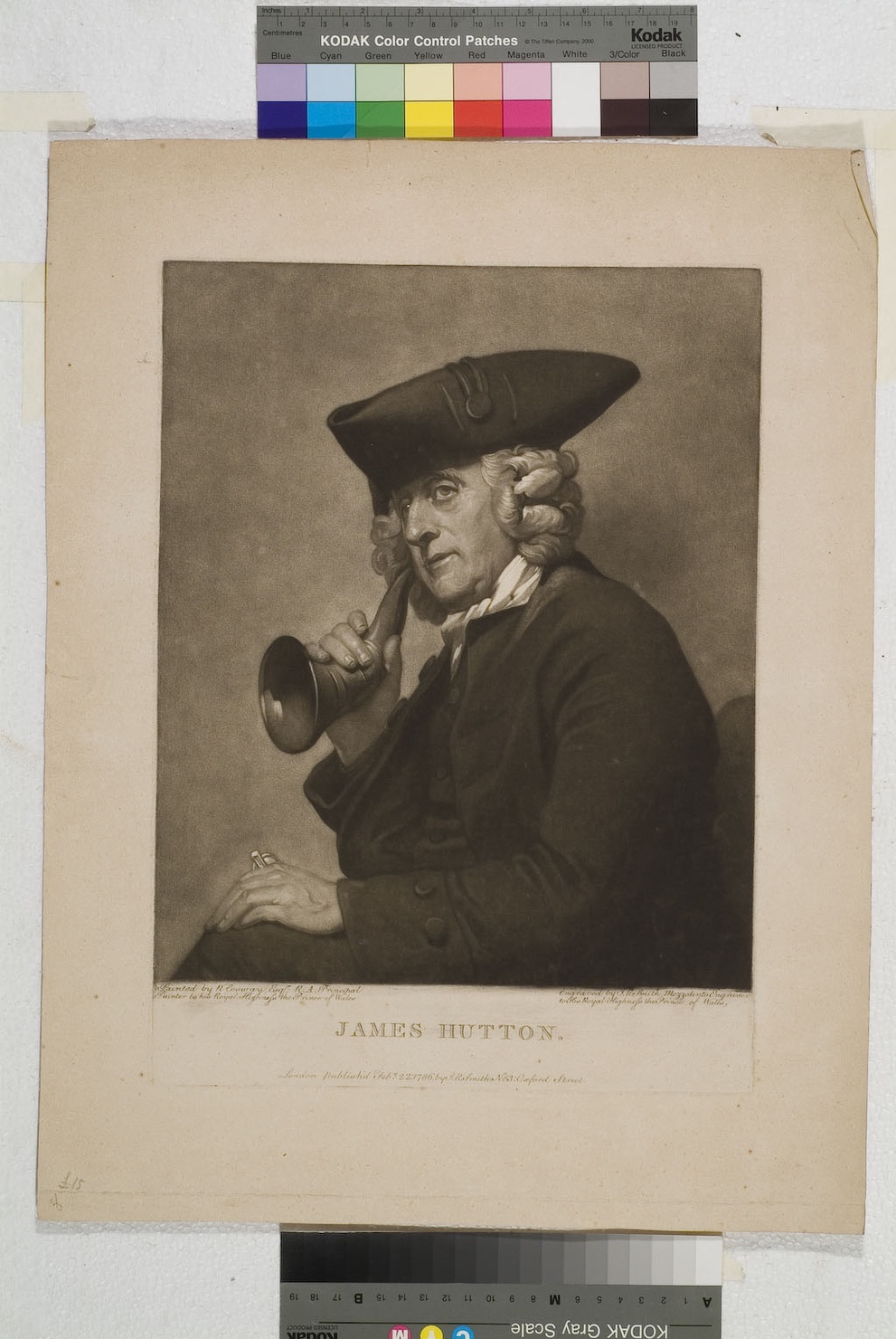 James Hutton, ritratto di James Hutton (stampa smarginata) di Smith John Raphael, Cosway Richard (sec. XVIII)